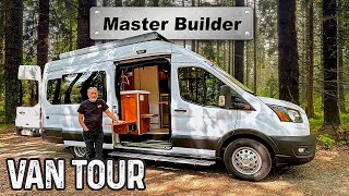 BEST Luxury Van Build Ever  Precision HIGH END Camper Conversion  LOADED [upl. by Aniluj633]