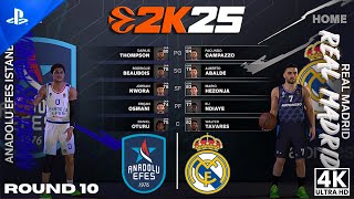 Iron DEFENSE in Madrid  ANADOLU EFES vs REAL MADRID  EUROLEAGUE 2K25 PS5 4K60 Realistic Gameplay [upl. by Addiego]