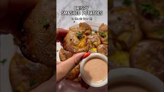 air fryer SMASHED potatoes Crispy delicious so good airfryerrecipes thanksgivingrecipe [upl. by Teilo]