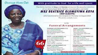 MRS BEATRICE OLUMUYIWA KOYA NEE OJOSIPE FUNERAL SERVICE  DAY ONE [upl. by Airdnua]