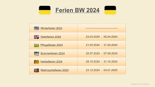 Ferien BW 2024 [upl. by Sukramed]