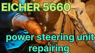 EICHER TRACTOR 🚜5660 POWER STEERING UNIT REPAIRING JOB 🛠️🚜UNIT OIL SEAL CHANGE 🚜eichertractor [upl. by Slosberg714]