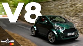 430PS V8powered Aston Martin Cygnet flies up FOS Hill [upl. by Nnoved848]