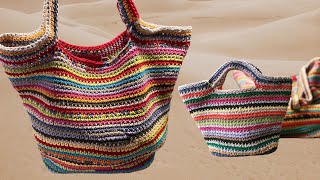 Borsa da spiaggia e borsa a mano uncinetto Granny multicolor [upl. by Bearnard]