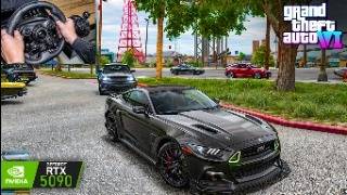 GTA 6 Leaked Gameplay First Look With Mustang GTR  RTX 5090 Graphics  Steering Wheel Gameplay [upl. by Corron]