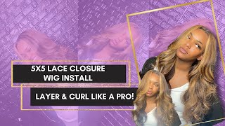 5x5 Lace Closure Wig Install Tutorial BEGINNER FRIENDLY [upl. by Rosanne934]