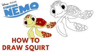 How To draw SQUIRT THE TURTLE  FINDING NEMO  StepByStep [upl. by Sanfo]