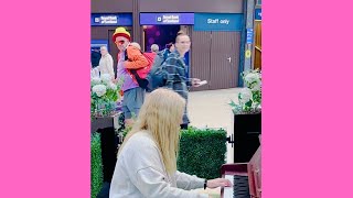 BOOGIE WOOGIE PIANO at Glasgow Central Station Karen Baldwinpublicpiano [upl. by Justus12]