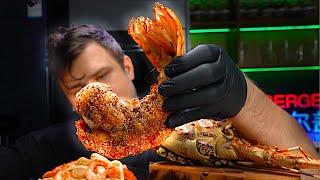 ГИГАНТСКИЙ ЛОБСТЕР ЛАНГУСТ ЛАПША С МОРЕПРОДУКТАМИ ASMR MUKBANG АСМР МУКБАНГ 먹방 大食い たべる [upl. by Olney]