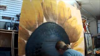 Giant Wooden Artwork using Wood Stain Sunflower [upl. by Assirk]