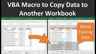 VBA Macro to Copy Data from Another Workbook in Excel [upl. by Cence]