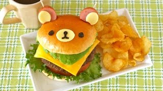 Rilakkuma Avocado Cheeseburger リラックマ アボカドチーズバーガー  OCHIKERON  CREATE EAT HAPPY [upl. by Horsey806]