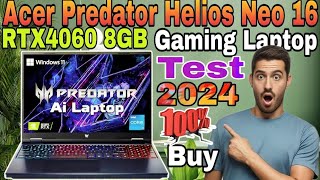 Acer Predator Helios Neo 16 14th Gen Core i7 Processor16 GB RAM1 TB SSDRTX 4060 8GB Gameing Test [upl. by Alleras650]