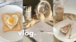 Study vlog 🍞studying at cafè 6am morning routine skincare what i eat aesthetic notes ft Fotor [upl. by Attenal743]