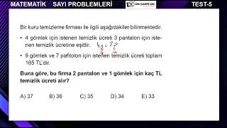 Sayı Problemleri Test 5 Soru 3 [upl. by Nahum]