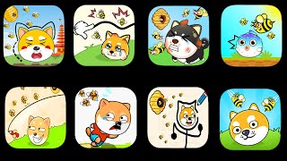 Line survival Dog Puzzle Draw Bee and Dog Save my Hooky Save my Dog smart Bee attack [upl. by Lavinia]