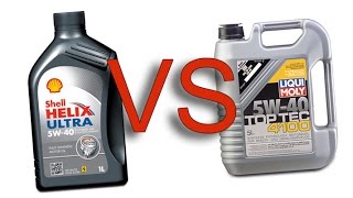 Shell Helix Ultra 5W40 vs Liqui Moly TopTec 4100 5W40 test [upl. by Hsirehc]