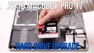 2010 Macbook Pro 17quot A1297 Hard Drive Disk Upgrade [upl. by Idaf]