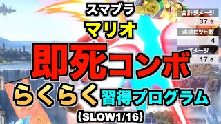 【スマブラSP】マリオ『即死コンボ』らくらく習得プログラム（STEP3：練習…SLOW116） [upl. by Syned]