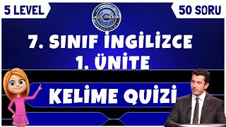 7 SINIF İNGİLİZCE 1 ÜNİTE KELİME QUİZİ [upl. by Nrev529]