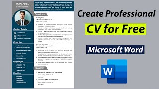 Create Best CV for Free in MS Word  Best CV Format 2023 for Job  CV Tutorial [upl. by Dniren]