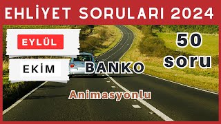 Ehliyet Sınav Soruları 2024  Eylül Ekim Çıkmış Ehliyet Sorularını Çöz [upl. by Safko983]