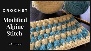 Modified Alpine Stitch  Trendy Alpine Crochet Stitch [upl. by Anertak]