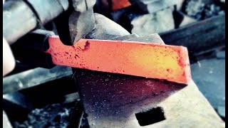 Making a simple camping knife from a leaf spring [upl. by Eemaj]