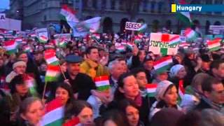 Hungarians unite against antisemitism huge antiNazi antiJobbik rally held in Budapest [upl. by Alton]