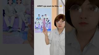 ARMY eye exam be like… 🤓😂 bts shorts [upl. by Akitnahs]