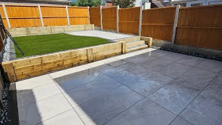 Check out this £10k garden transformation featuring laying artificial grass and paving [upl. by Egrog]