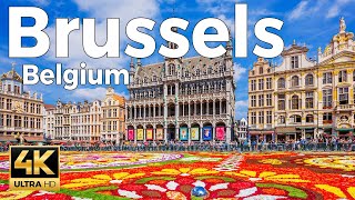 Brussels Bruxelles Belgium Walking Tour 4k Ultra HD 60 fps  With Captions [upl. by Eireva]