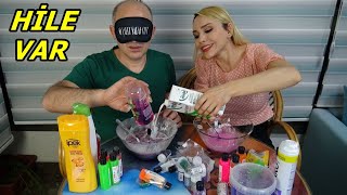 Slime Şakası Gözü Kapalı Slime Challenge Çöplük Slime Rukiye Çetinkaya [upl. by Redwine]