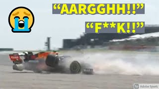 Max Verstappen TEAM RADIO after 51G CRASH with Lewis Hamilton  British GP 2021 [upl. by Chilton]