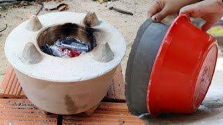 How to Make a Simple Charcoal Stove Casting Technique From Cement [upl. by Ahsote]