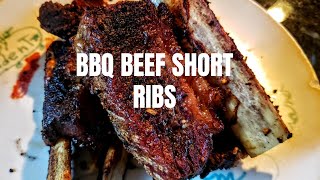 Beef Short Ribs cooked on the Weber Q1200 [upl. by Olaznog338]