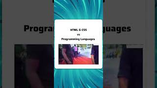 Html amp Css vs programming language  shorts [upl. by Kcered]