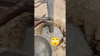 Lamp post installation with concrete 👌 shorts shortsfeed concrete shortvideo satisfying [upl. by Hoo]