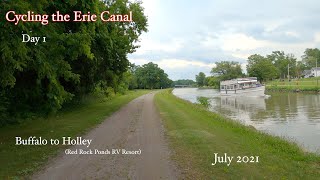 Erie Canal bike tour  Day 1  July 2021  Buffalo to Albany   Canalside to Holley NY [upl. by Araccat88]