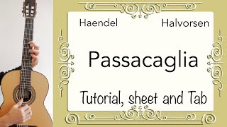 Passacaglia HaendelHalvorsen Guitar lesson sheet and Tab [upl. by Rambert]