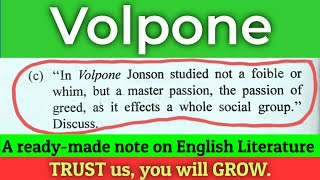 Greed in Volpone picture of contemporary society in Volpone Ben Jonson English literature notes [upl. by Hanus122]