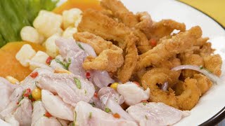 Receta de ceviche peruano carretillero • Receta peruana • Peruvian food • Cebiche  BUENAZO [upl. by Clyte750]