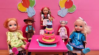 Cousins Birthday  Elsa amp Anna toddlers  cake  fun party  gifts  Barbie dolls  Shopkins [upl. by Eatnhoj]