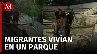 Desalojan a migrantes del Parque San Francisco en Tuxtla Gutiérrez Chiapas [upl. by Pazit]