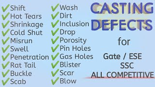 Casting Defects In Hindi हिंदी  Types Cause TechMechStudy [upl. by Eadahs]