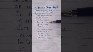 Middle Of The Night  Elley Duhé  handwritten lyrics  music middleofthenight elleyduhe shorts [upl. by Vani]