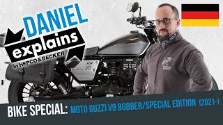 Daniel Explains Bike Special MOTO GUZZI V9 Bobber  Special Edition 2021 [upl. by Yerggoeg]