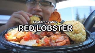 First time eating RED LOBSTER MUKBANG [upl. by Grail]