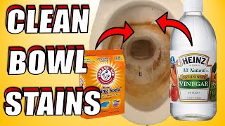 How to Clean Toilet Bowl Stains With Baking Soda amp Vinegar [upl. by Ecaroh791]