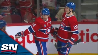 Canadiens Nick Suzuki Takes Bank Pass Before Sniping Home Top Corner vs Stars [upl. by Nevaed]